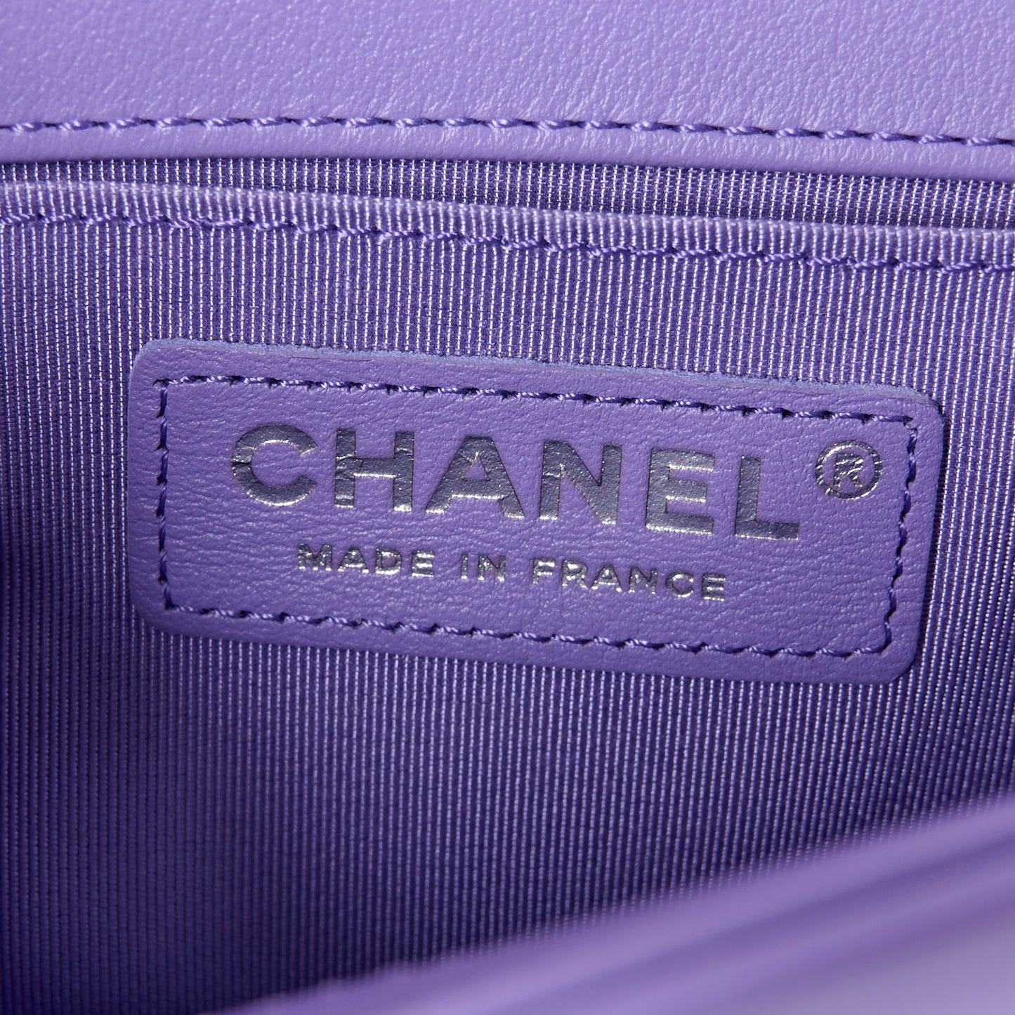 Lambskin Quilted Small Boy Flap Purple