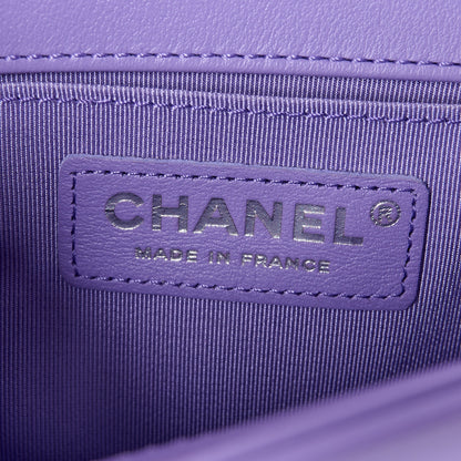 Chanel Lambskin Quilted Small Boy Flap Purple 6 of 11