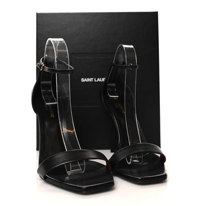 Saint Laurent Calfskin Amber 105 Ankle Strap Sandals 40 Black 3 of 9