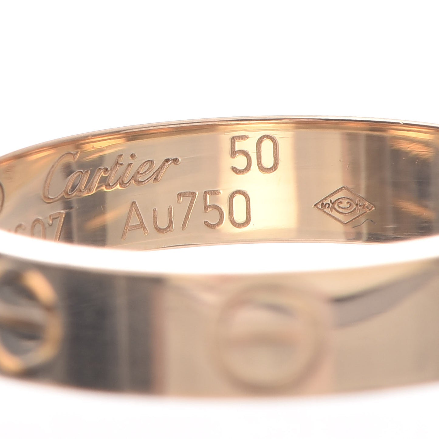 18K Yellow Gold 3.5mm LOVE Wedding Band Ring 50 5.25