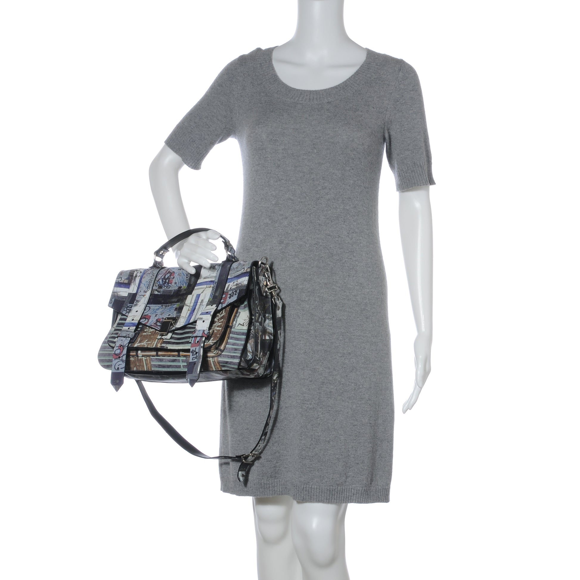 Proenza Schouler Leather PS1 Medium Gotham Print Satchel 2 of 7