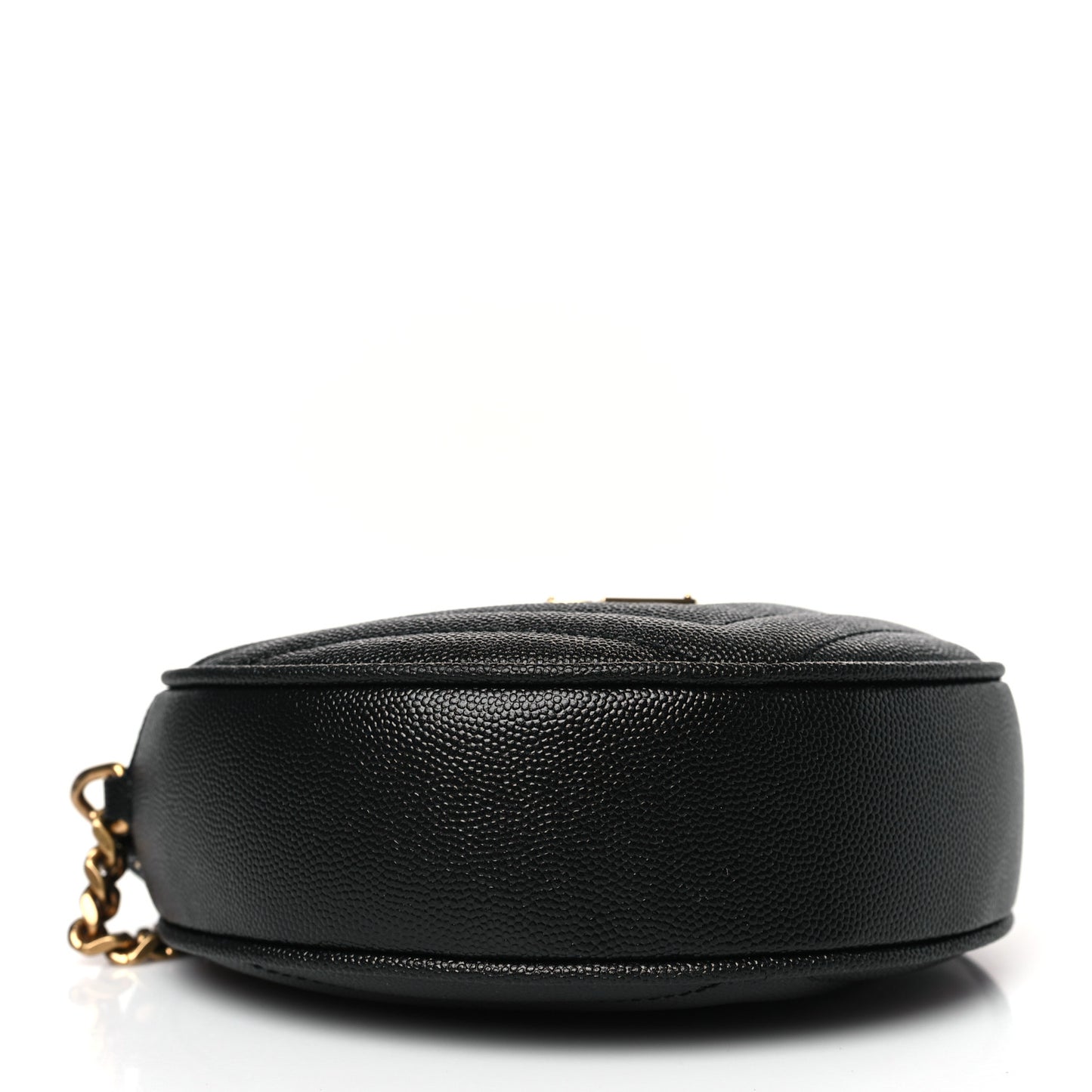 Grain De Poudre Matelasse Chevron Quilted Round Vinyle Camera Bag Black