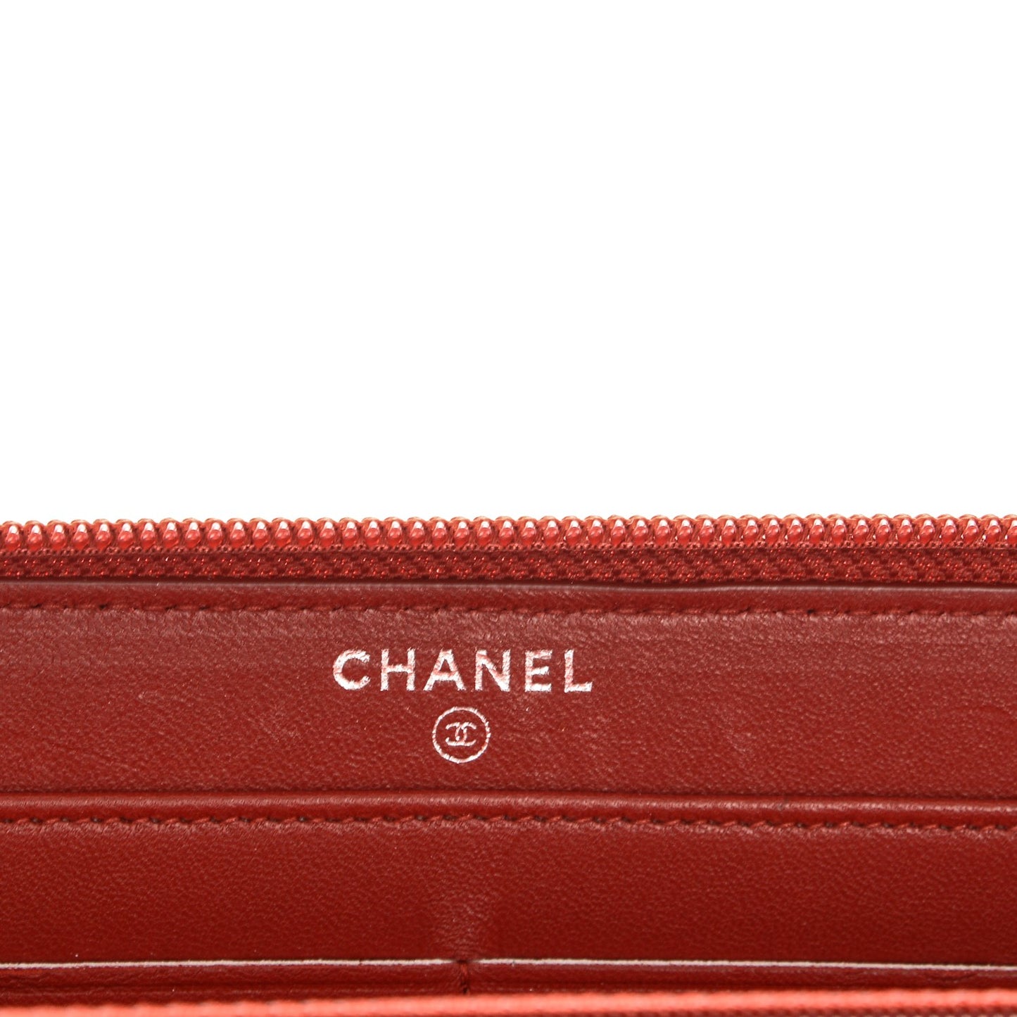 Lambskin Quilted Boy Zip Around Wallet Red