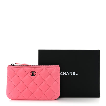 Chanel Lambskin Quilted Small Cosmetic Case Pink 8 of 8