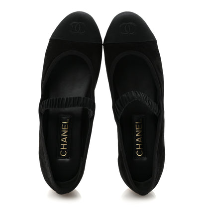 Chanel Velvet Mary Jane Flats 40 Black 2 of 10