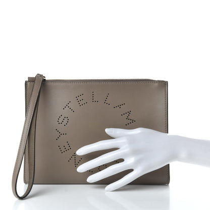 Stella McCartney Alter Nappa Perforated Logo Pouch Beige 2 of 11