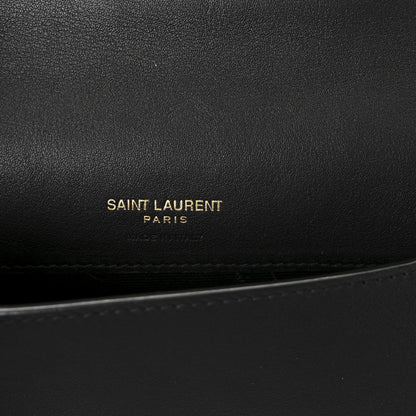 Saint Laurent Canvas Striped Phone Holder Crossbody Beige Black 6 of 9
