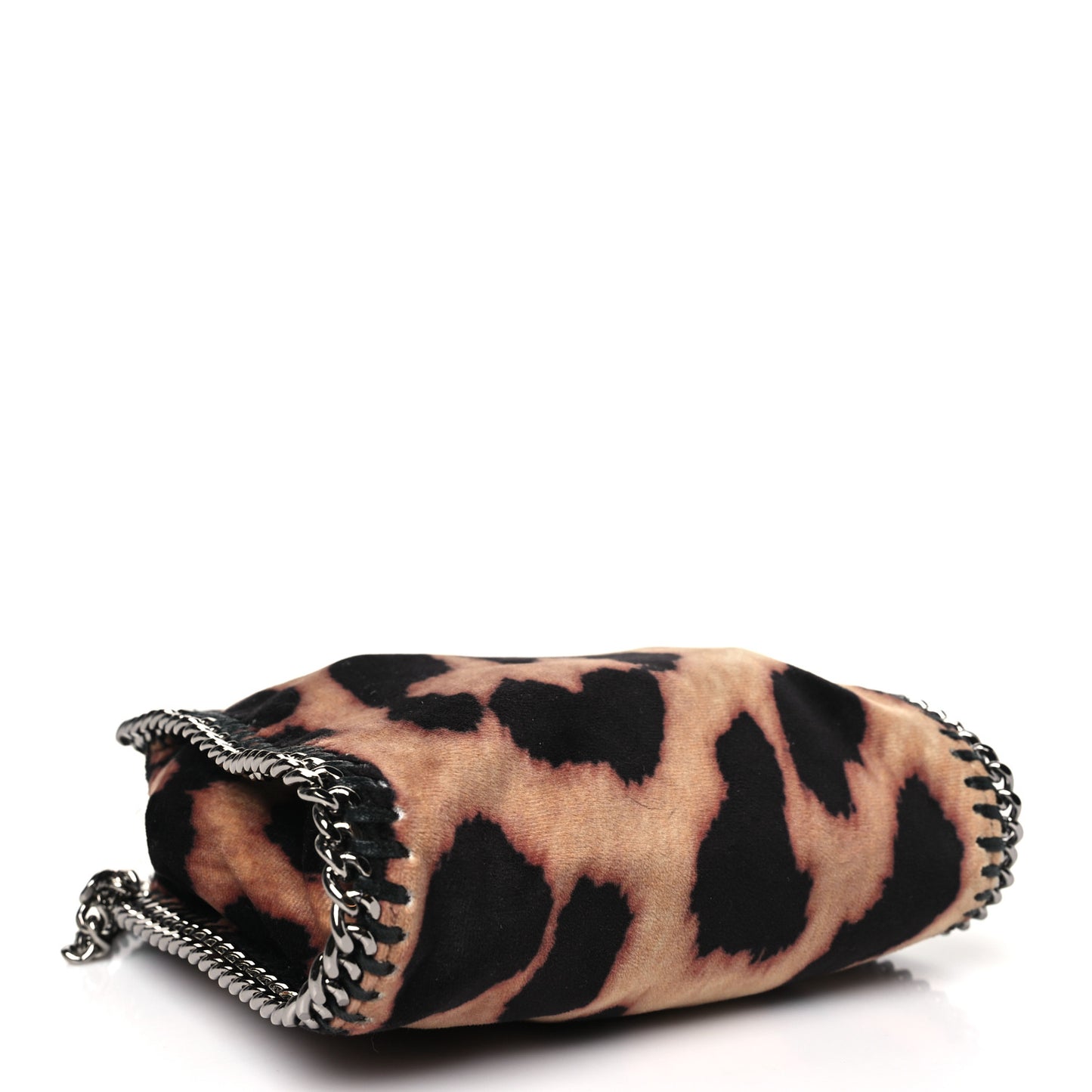 Linen Leopard Print Tiny Falabella Tote Brown