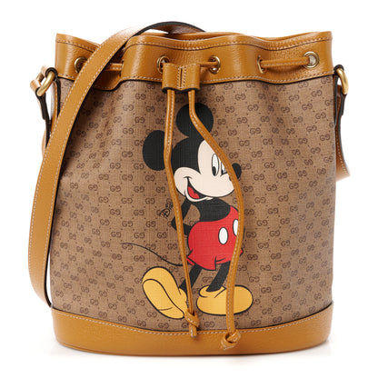 Gucci X DISNEY Mini Vintage GG Supreme Monogram Bucket Bag Beige Vintage Sun Oil 1 of 12