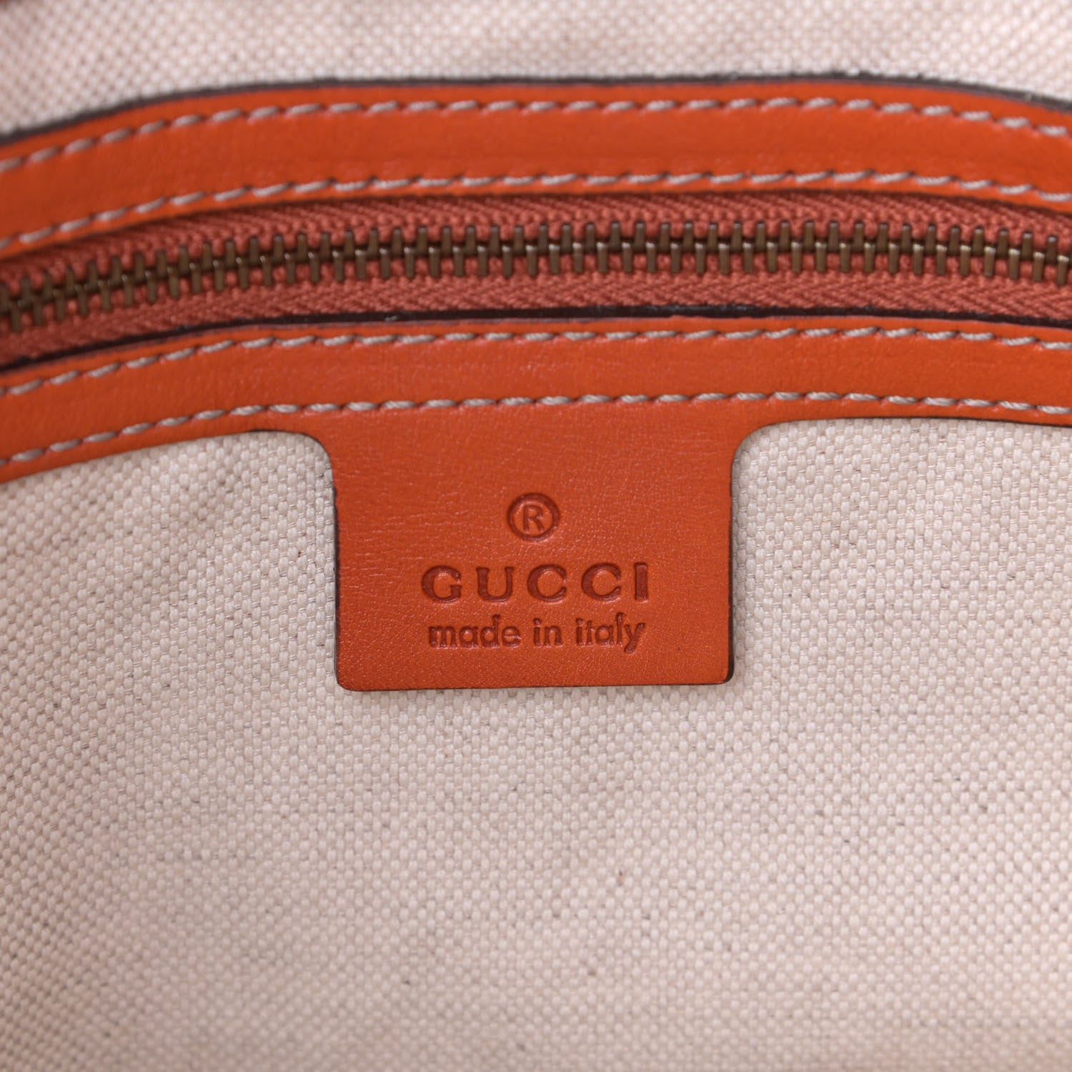 Gucci Calfskin Medium GG Running Tote Orange 7 of 7