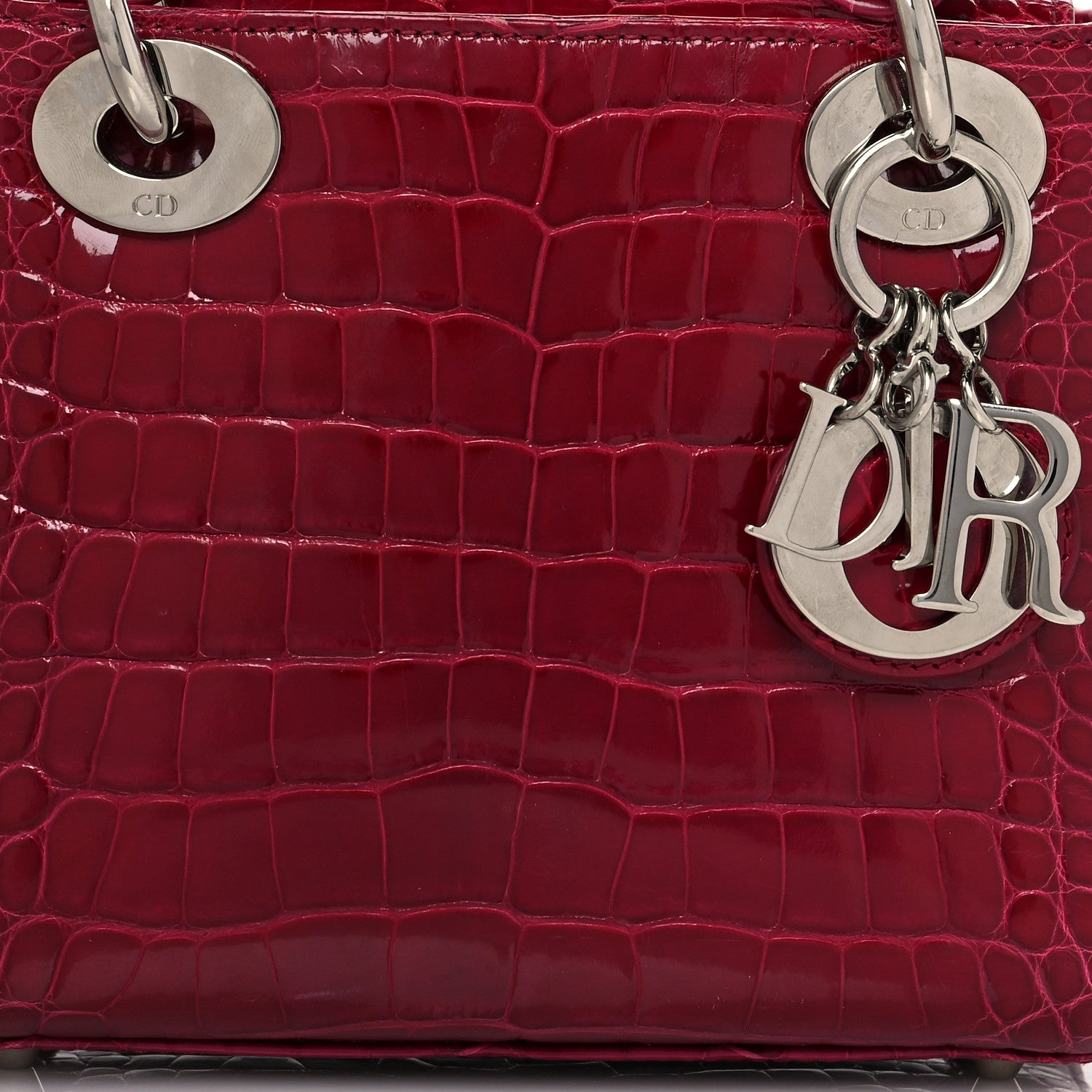 Christian Dior Alligator Mini Lady Dior Dark Pink 7 of 9