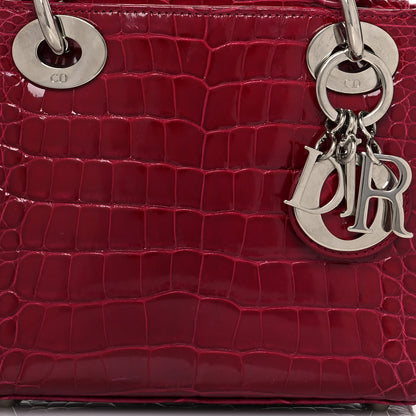 Christian Dior Alligator Mini Lady Dior Dark Pink 7 of 9