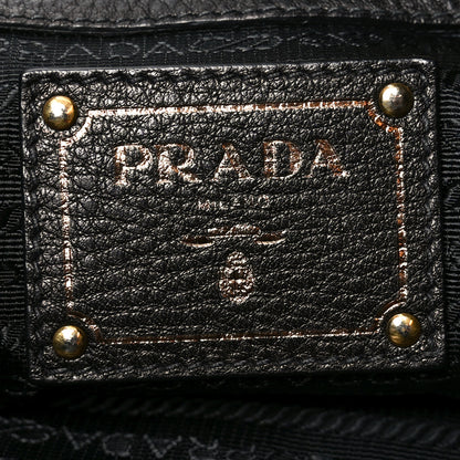 Prada Vitello Daino Pushlock Tote Black 11 of 17