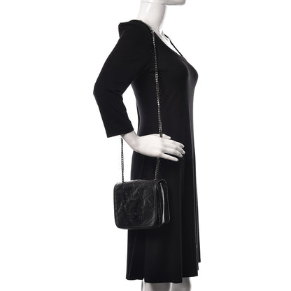Saint Laurent Crinkled Calfskin Matelasse Monogram Niki Chain Wallet Black 2 of 9