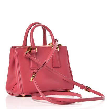 Prada Saffiano Mini Galleria Double Zip Tote Peonia 3 of 13