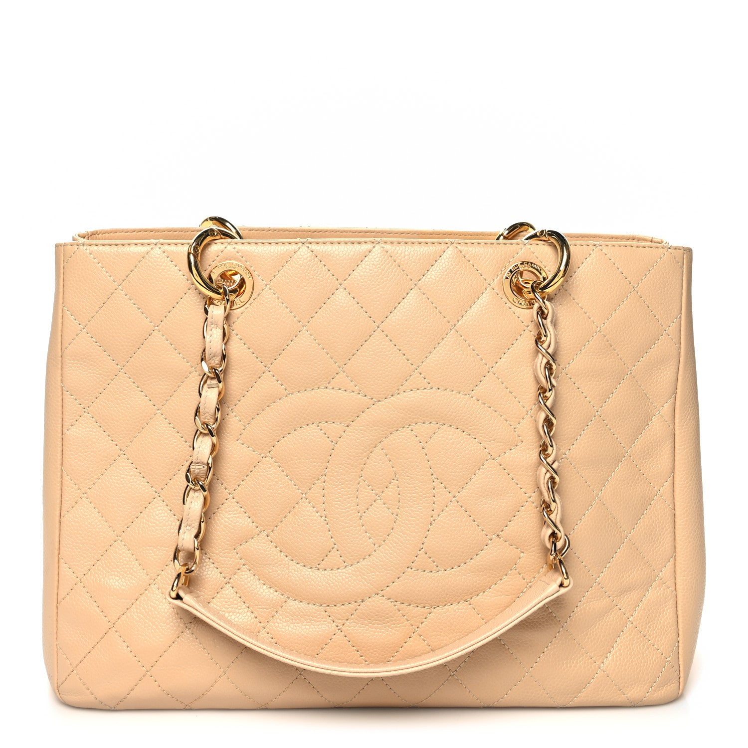Chanel Caviar Quilted Grand Shopping Tote GST Beige 1 of 14