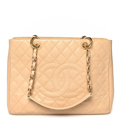 Chanel Caviar Quilted Grand Shopping Tote GST Beige 1 of 14