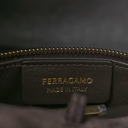 Salvatore Ferragamo Suede Large Hug Bag Concrete 6 of 12