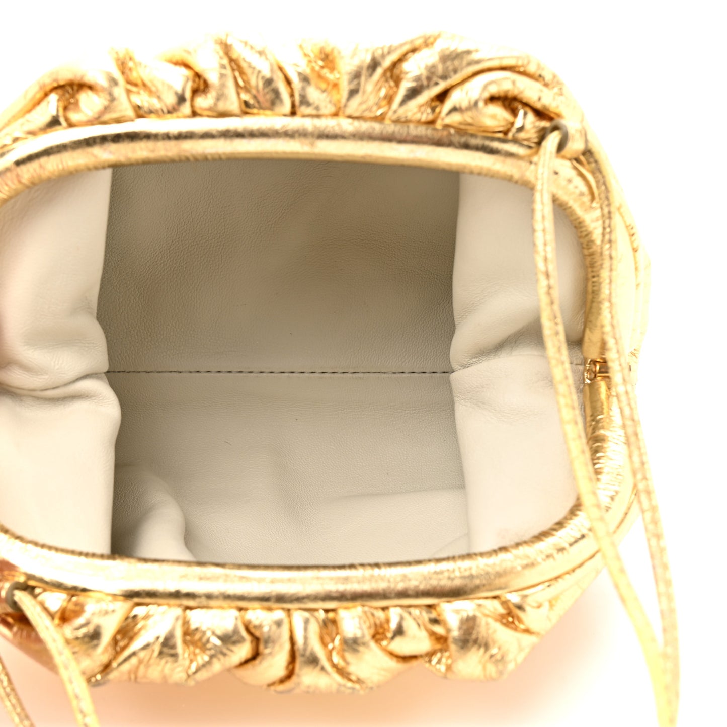 Metallic Crushed Calfskin The Mini Pouch Gold