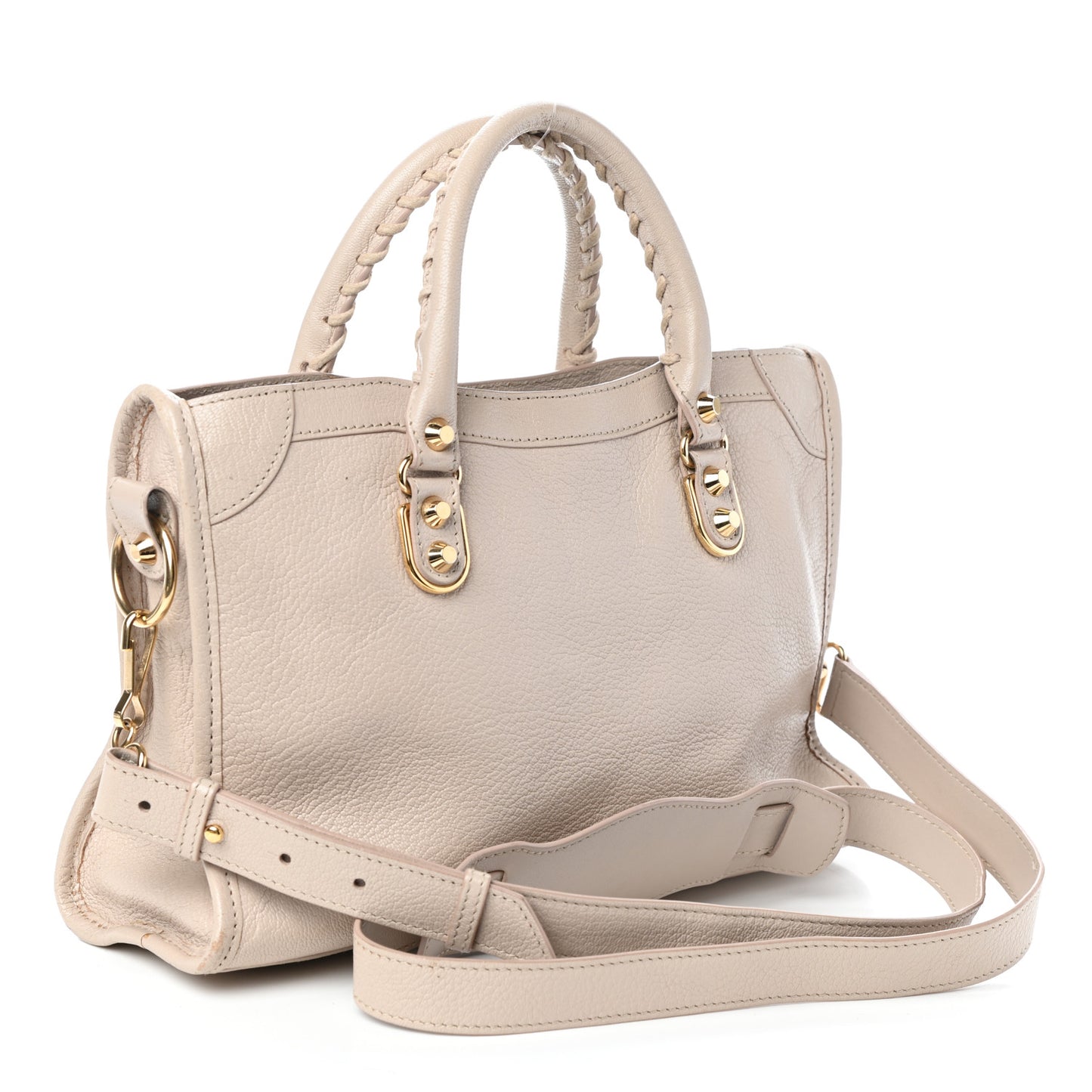 Chevre Gold Metallic Edge Hardware S City Beige Praline
