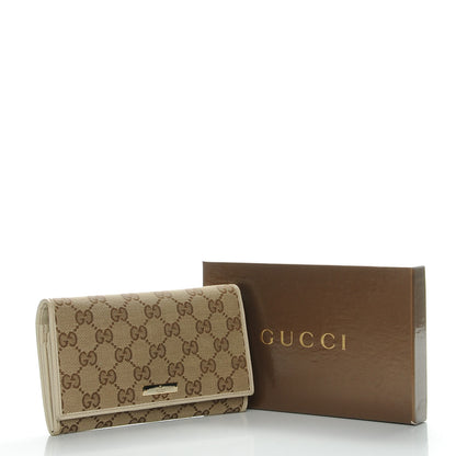 Gucci Monogram Metal Bar Continental Flap Wallet Off White 9 of 9