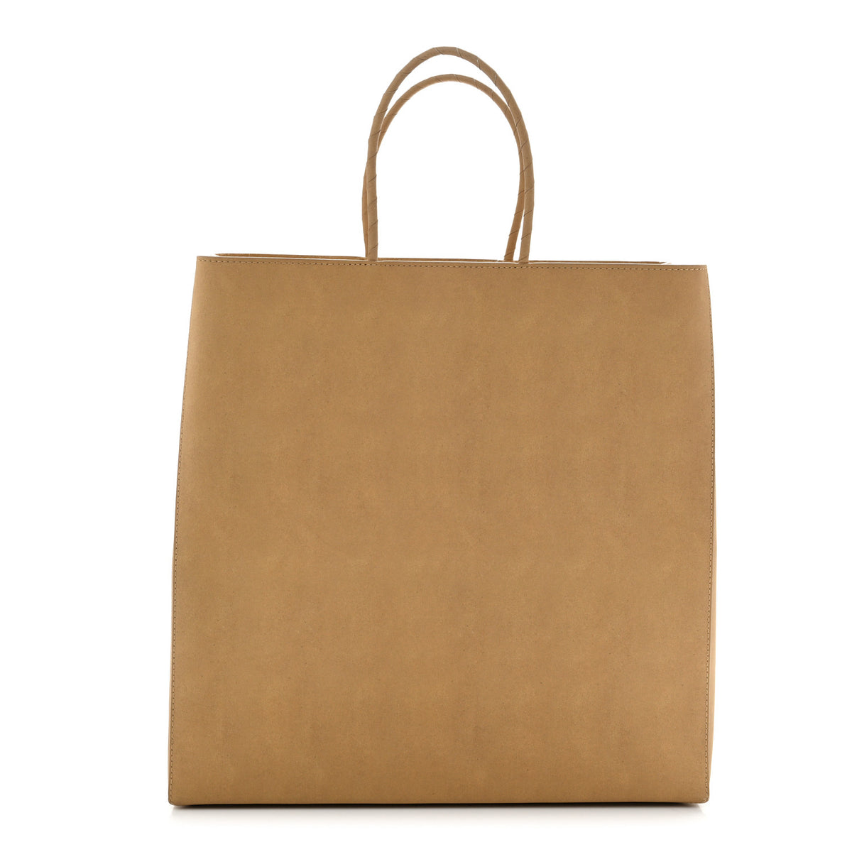 Calfskin Brown Bag Tote Kraft