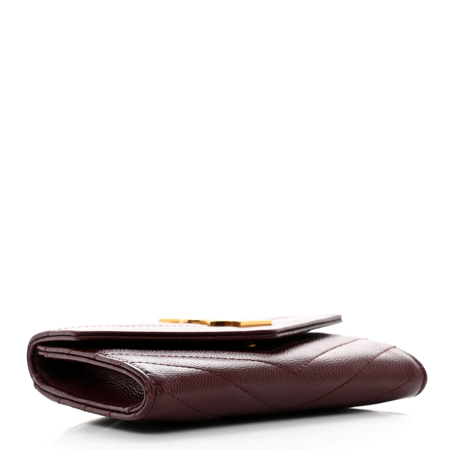 Grain De Poudre Matelasse Chevron Small Monogram Envelope Wallet Burgundy