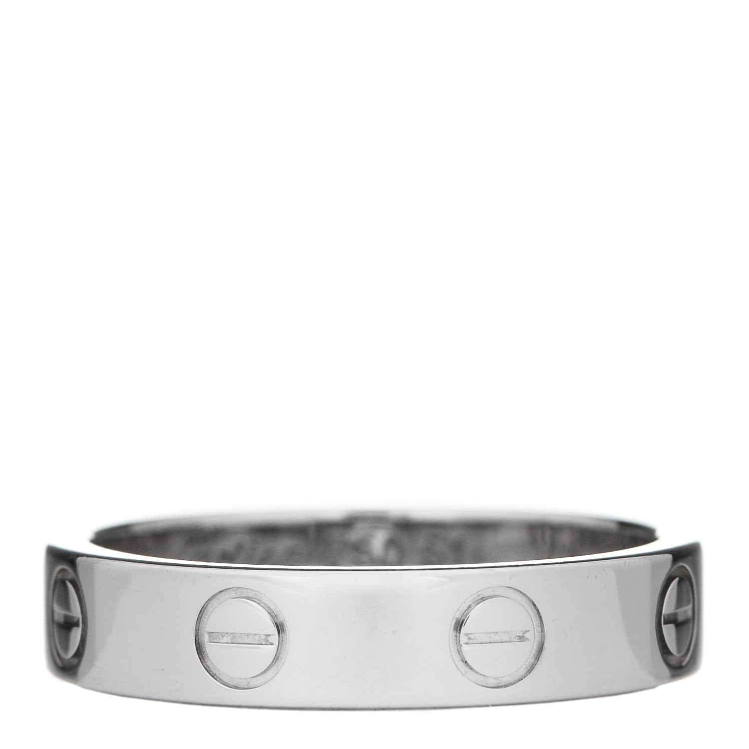 Cartier 18K White Gold Diamond 4mm LOVE Wedding Band Ring 51 5.75 3 of 4