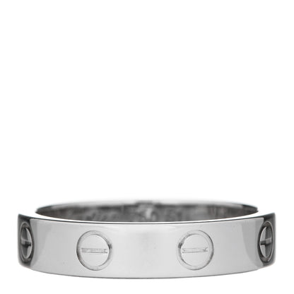 Cartier 18K White Gold Diamond 4mm LOVE Wedding Band Ring 51 5.75 3 of 4