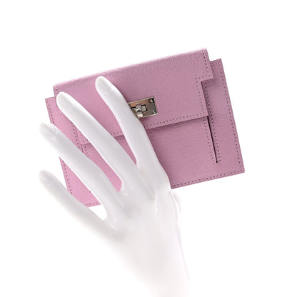 Hermes Chevre Mysore Kelly Pocket Compact Wallet Mauve Sylvestre 2 of 8