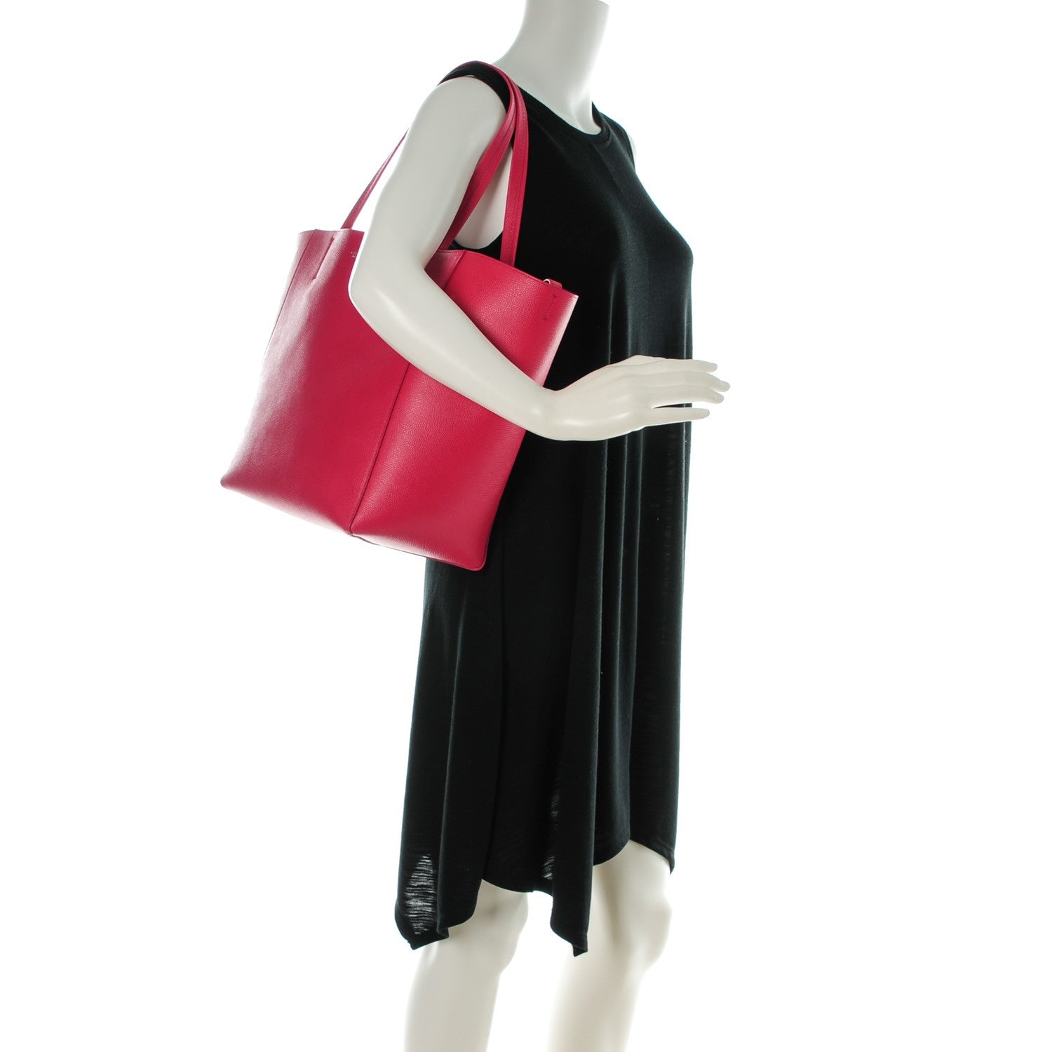 Celine Grained Calfskin Small Horizontal Cabas Phantom Fuchsia 2 of 8