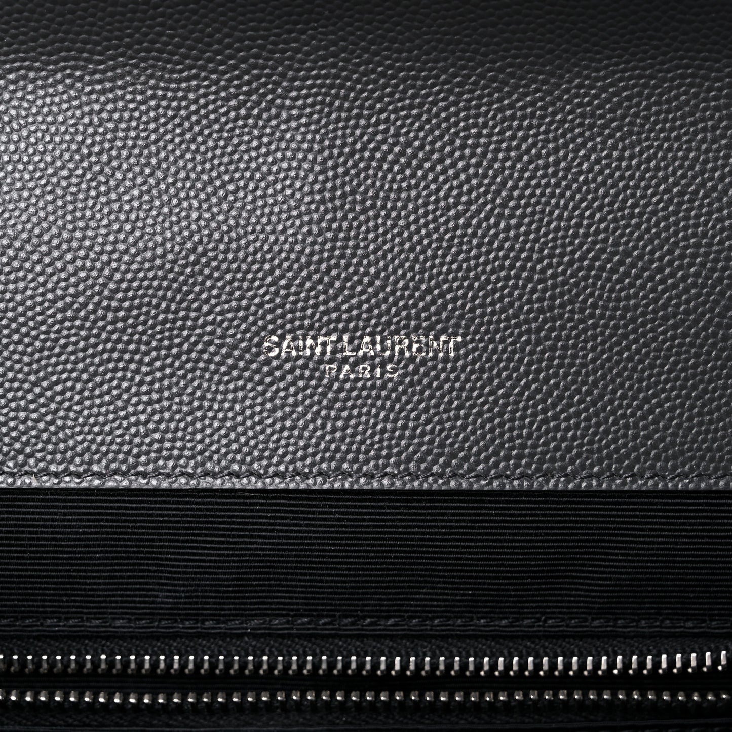 Grain De Poudre Textured Mixed Matelasse Large Triquilt Monogram Satchel Asphalt