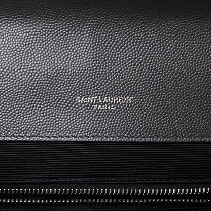 Saint Laurent Grain De Poudre Textured Mixed Matelasse Large Triquilt Monogram Satchel Asphalt 6 of 12