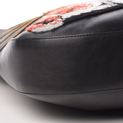 Gucci Calfskin Dog Embroidered Extra Large Dionysus Hobo Black 8 of 9