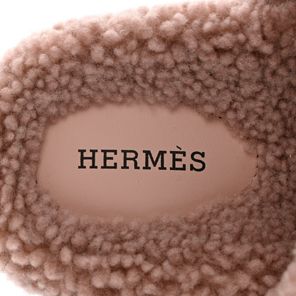 Hermes Woolskin Womens Chypre Sandals 35.5 Bois De Santal 6 of 12