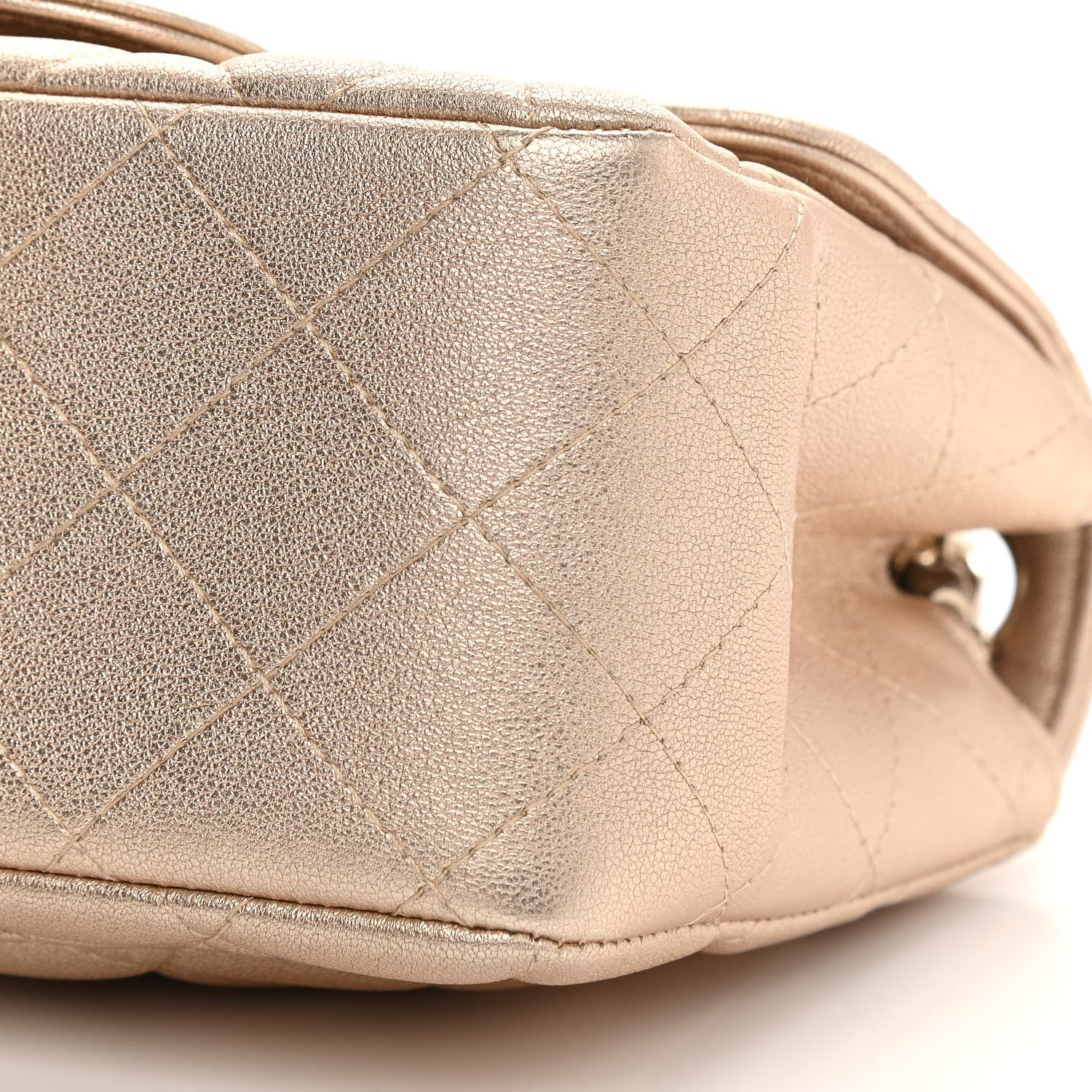 Chanel Metallic Lambskin Quilted Mini Square Flap Gold 9 of 10