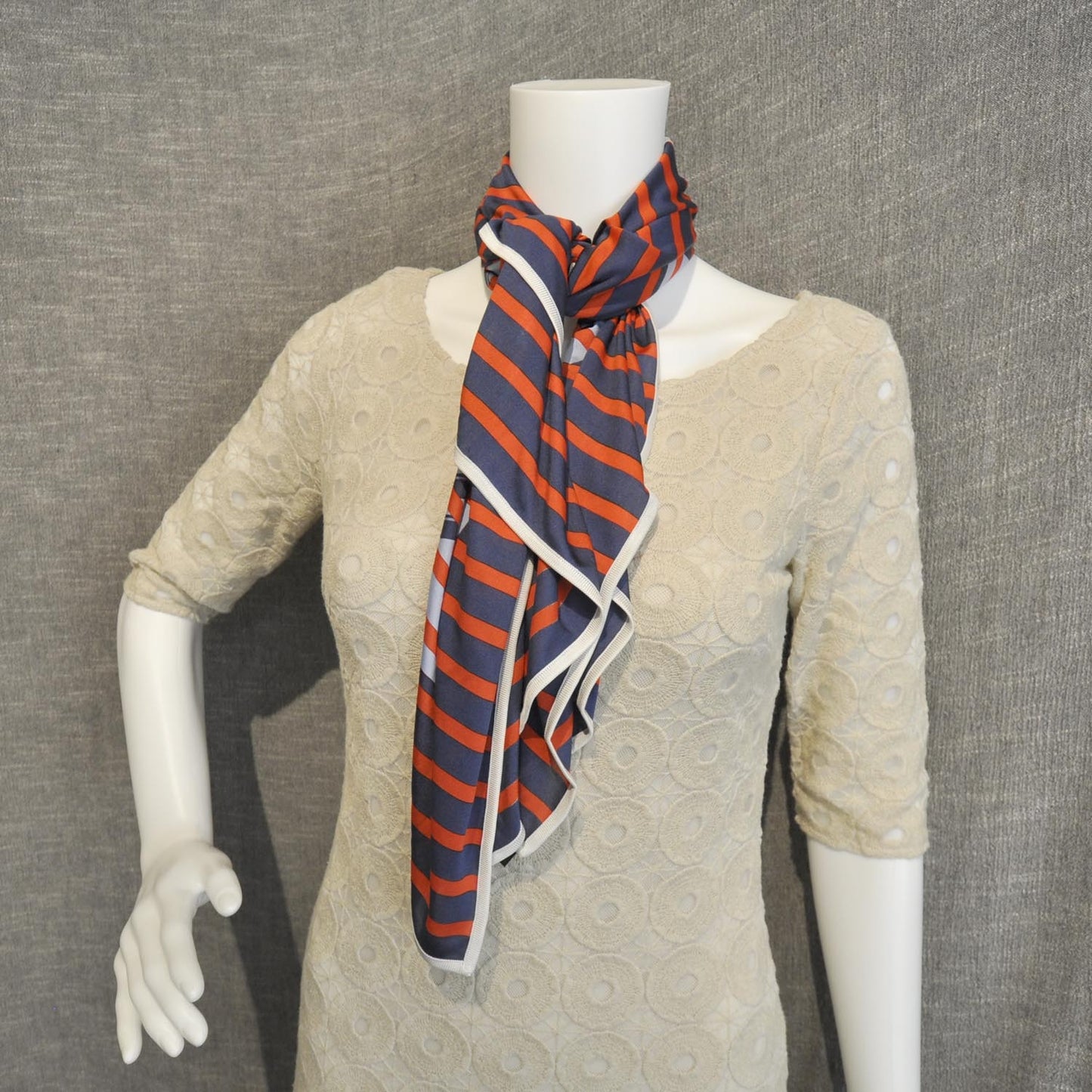 Silk Jersey Brides De Gala Scarf 90 Bleu