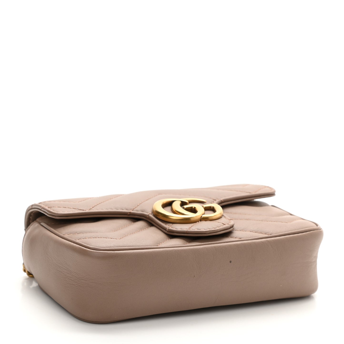 Calfskin Matelasse Super Mini GG Marmont Shoulder Bag Porcelain Rose
