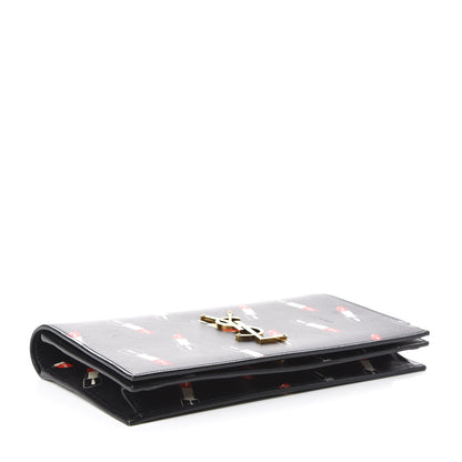 Saint Laurent Calfskin Lipstick Print Classic Monogram Kate Clutch Black 4 of 9