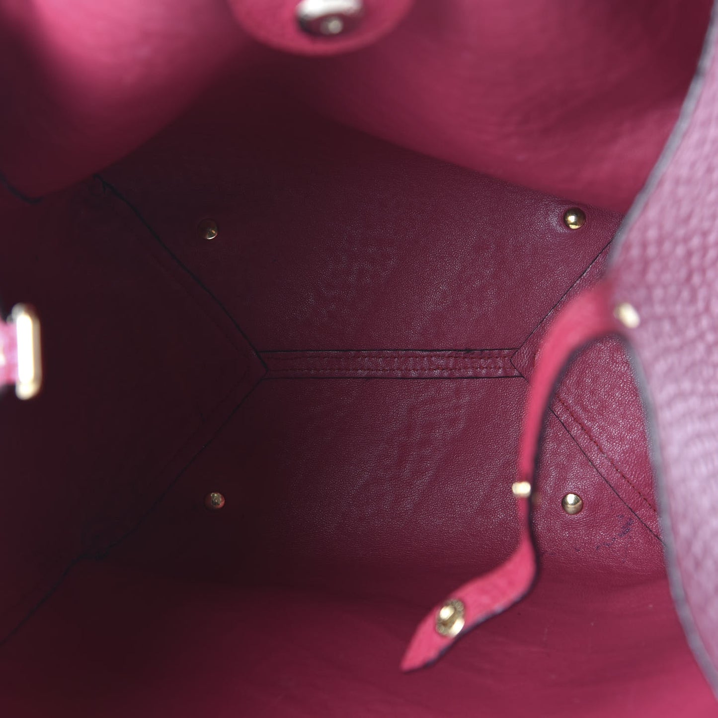 Signature Grain Calfskin Check Embossed Small Canterbury Tote Fuchsia