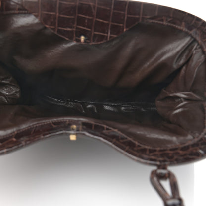 Bottega Veneta Crocodile Top Handle Bag Brown 5 of 14