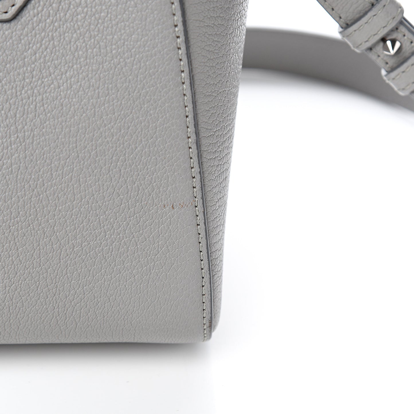 Sugar Goatskin Mini Antigona Pearl Grey