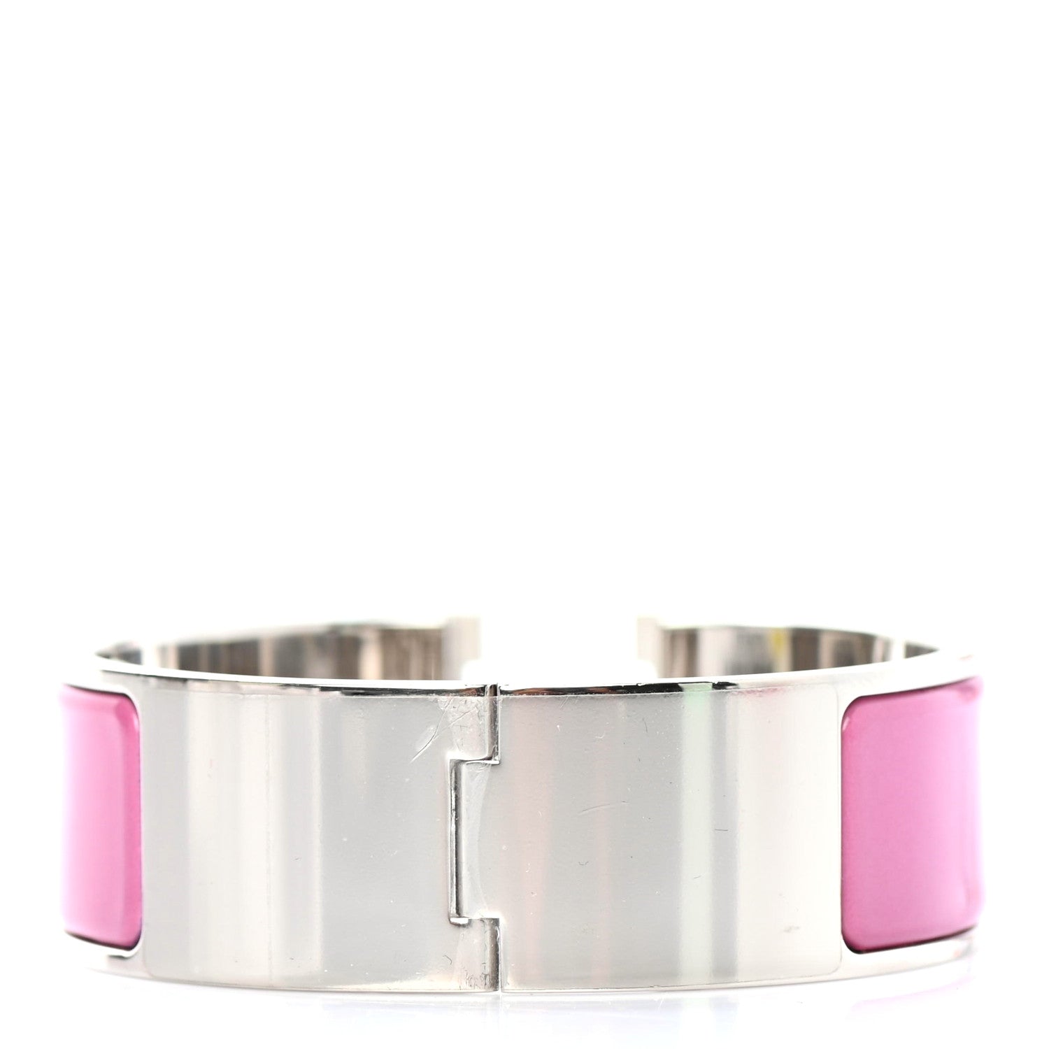 Hermes Enamel Wide Clic Clac H Bracelet PM Rose Velours 2 of 3