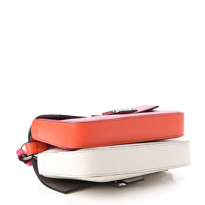 Fendi Vitello Dolce Nappa Flowerland Tri-Color Micro Double Baguette Fuxia White Ice Papavero 4 of 12