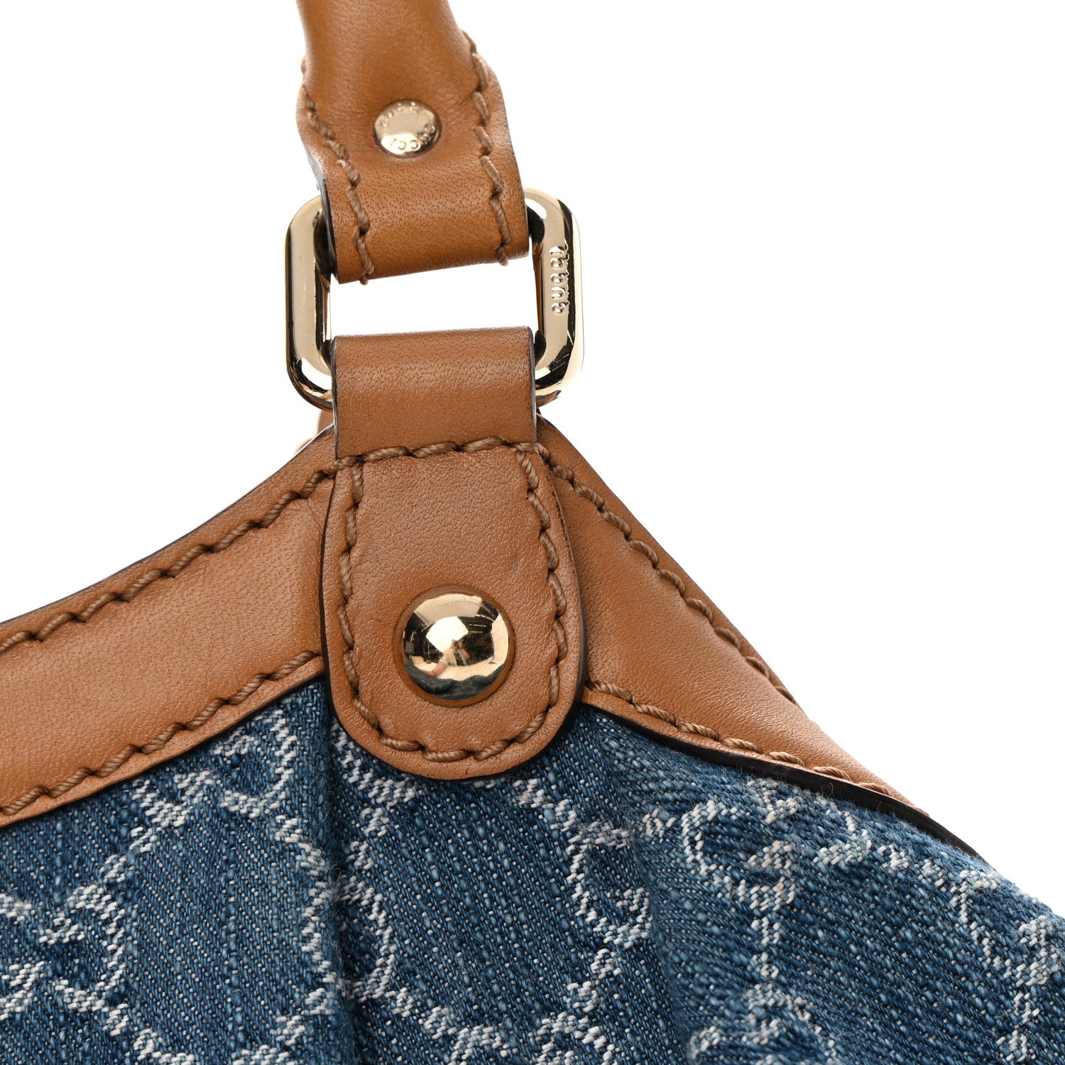 Gucci Denim Monogram Medium Sukey Tote Blue 15 of 19