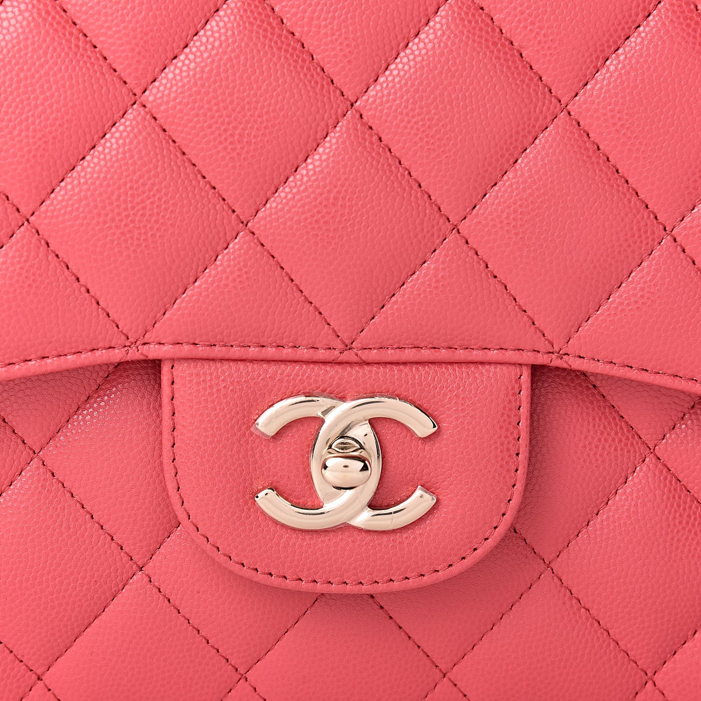 Caviar Quilted Jumbo Double Flap Dark Pink