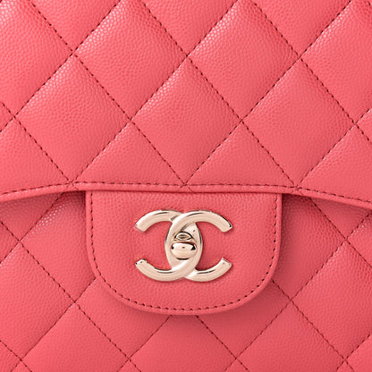 Chanel Caviar Quilted Jumbo Double Flap Dark Pink 8 of 12