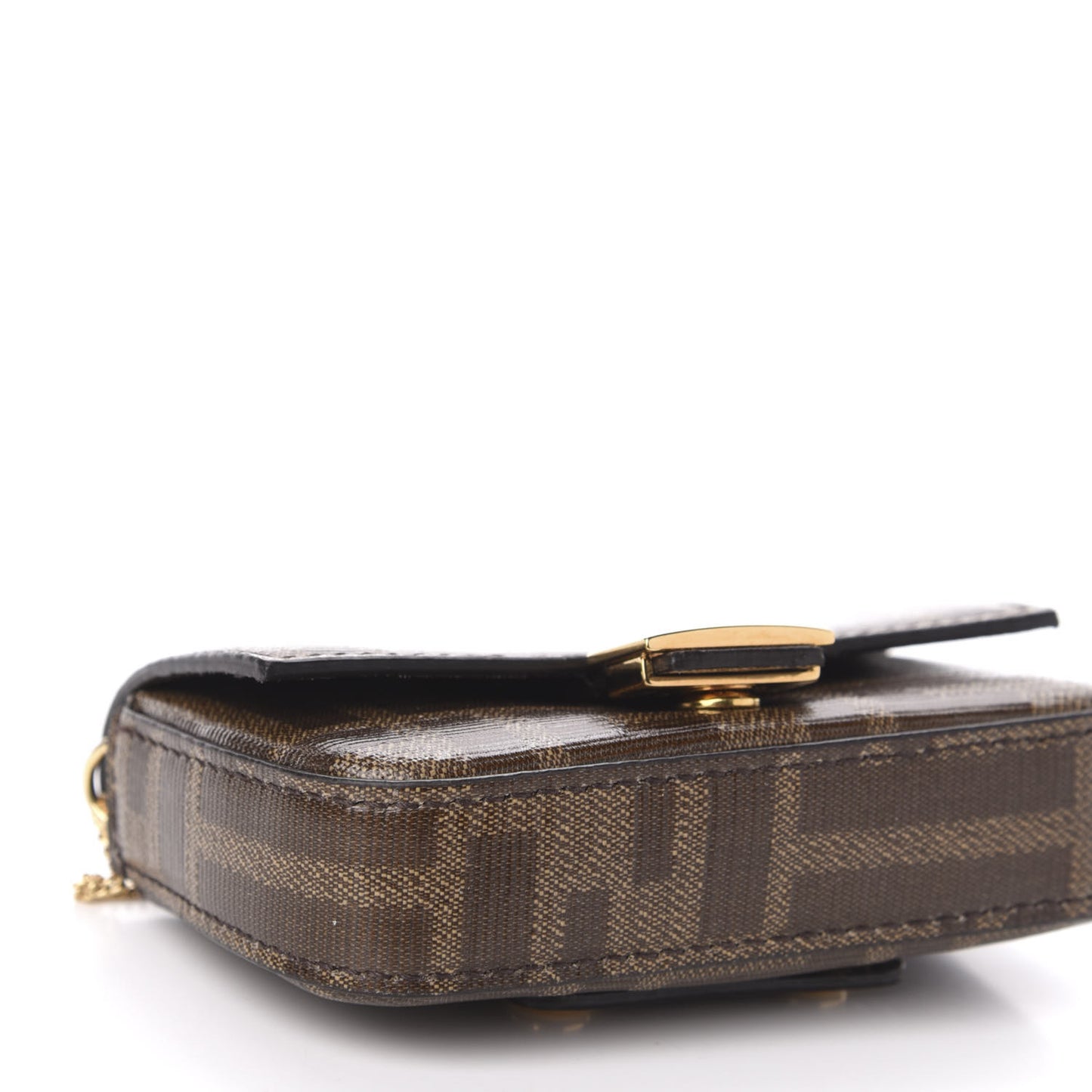 Glazed Fabric FF 1974 Nano Baguette Belt Charm Mogano Panna