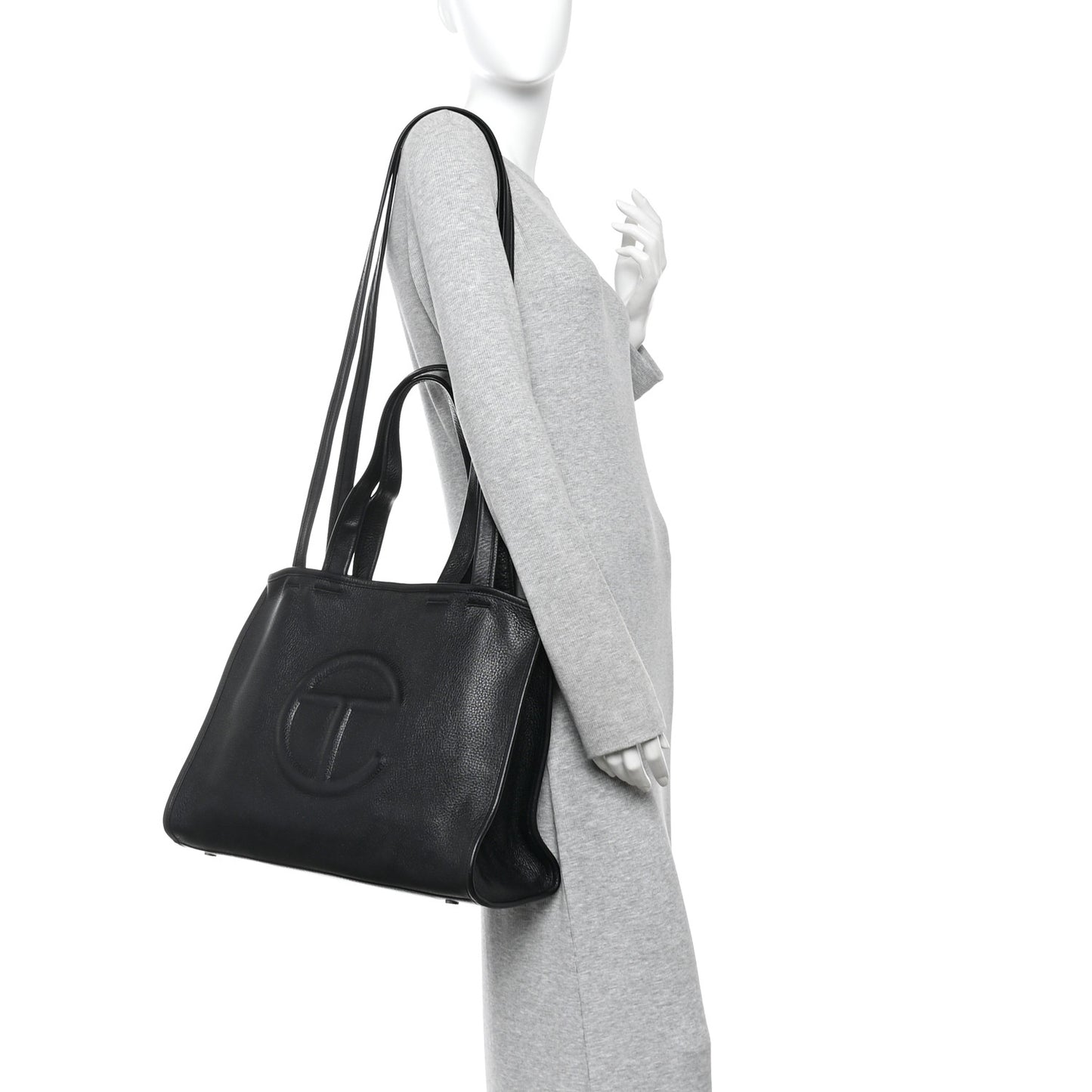 Pebbled Calfskin Medium Carry Bag Black
