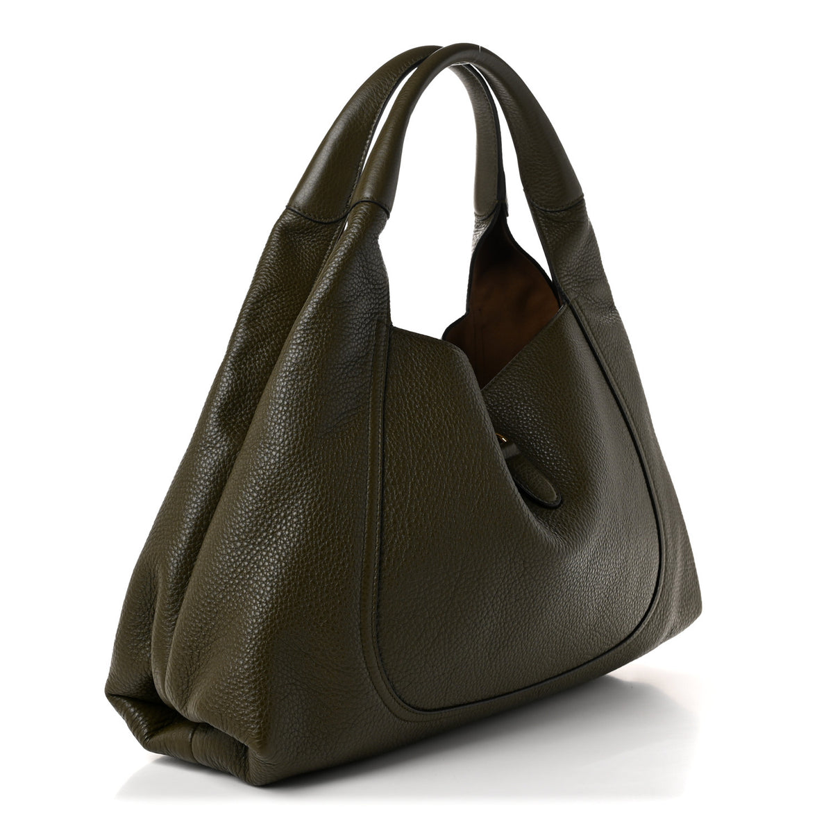 Gucci Grained Calfskin Softbit Maxi Shoulder Bag Forest Green 3 of 10